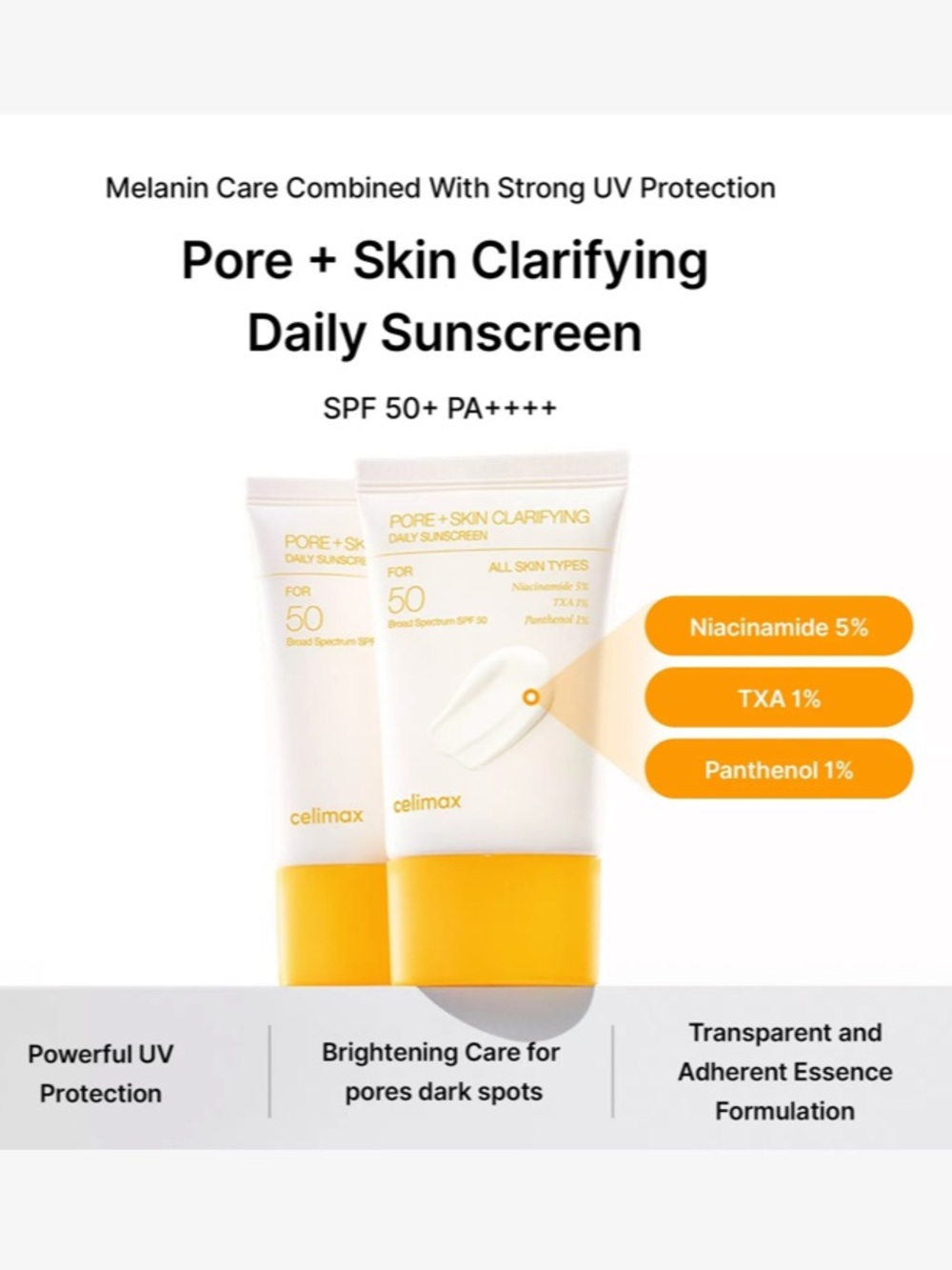 NIB Sealed Viral KBeauty brand Celimax Pore + Skin Clarifying Daily Sunscreen